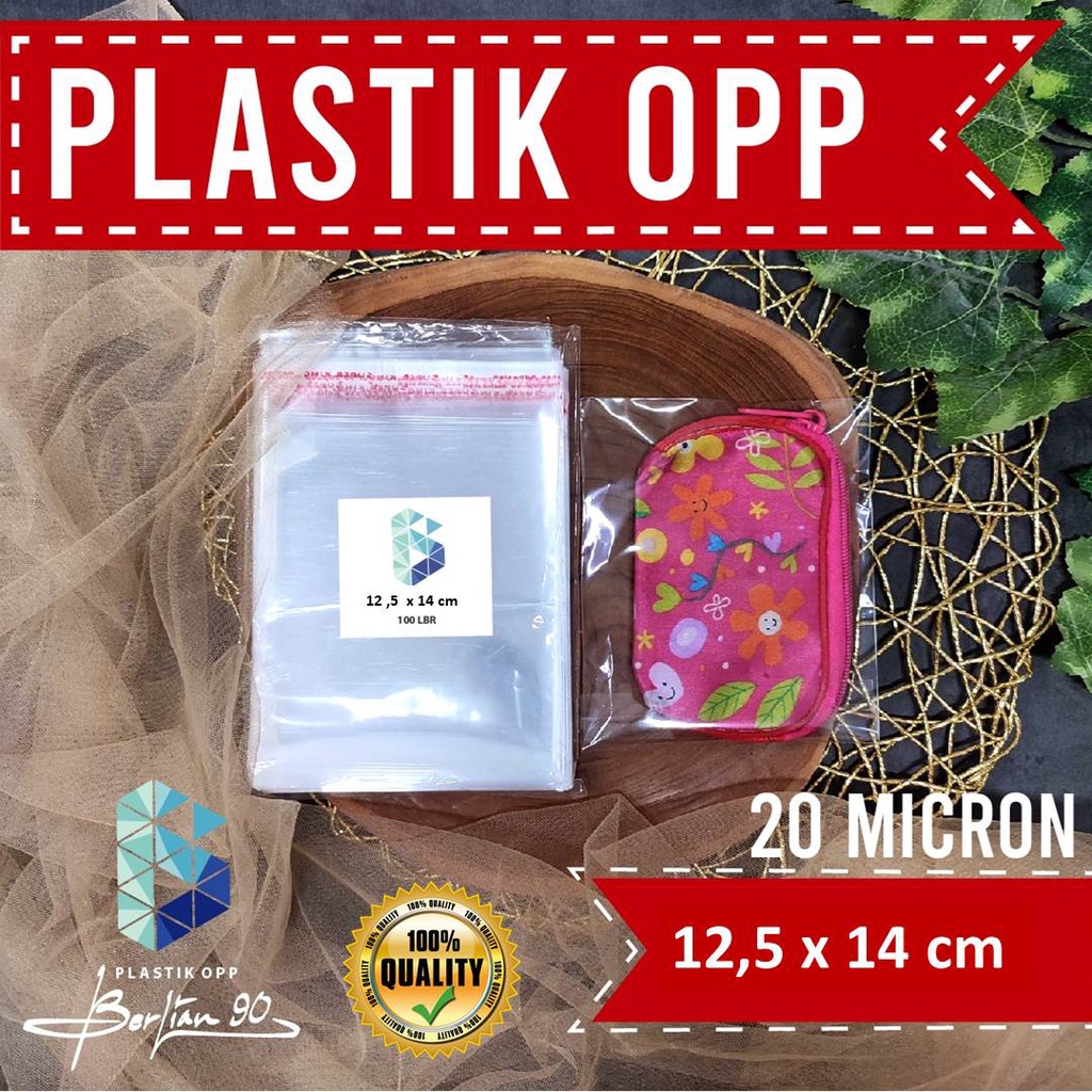 12,5x14 CM PLASTIK OPP (SEAL/LEM) TEBAL 20 MIC ASLI / PLASTIK MAKANAN / PLASTIK UNDANGAN / PLASTIK V