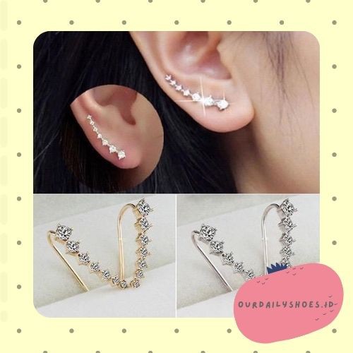 ★ODS★ FA07 Anting Garis  Comet Berlian Fashion Wanita Korea Aksesoris Murah