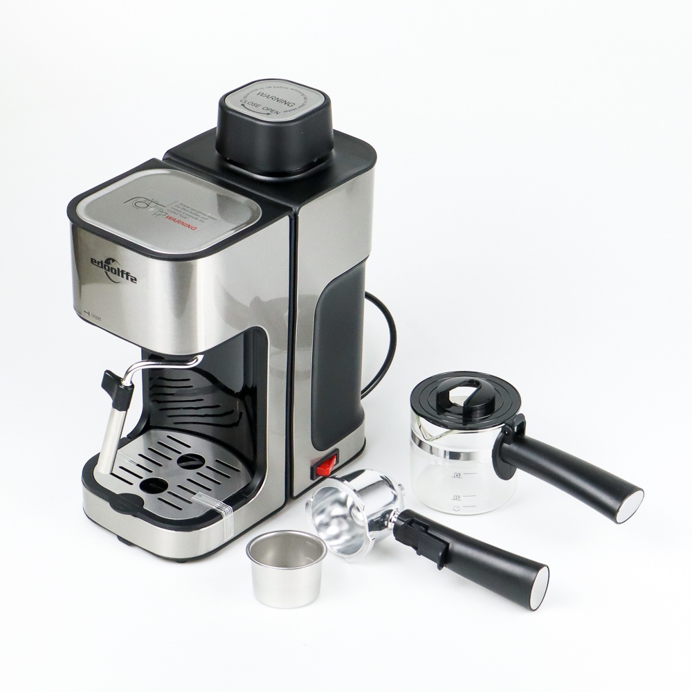 Edoolffe Mesin Kopi Semi Automatic Espresso Coffe Machine Pressure Milk Foam - MD-2006 - Silver