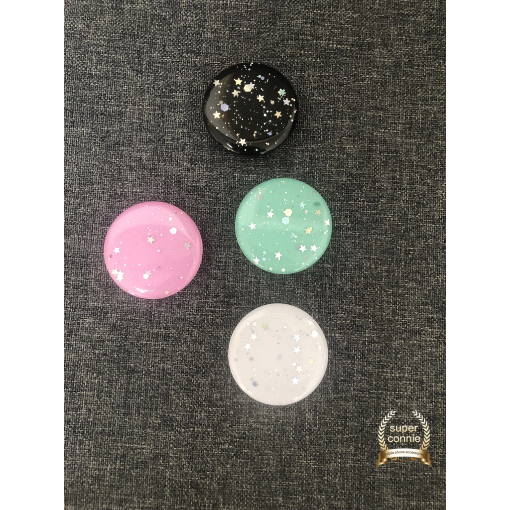 Ins Hot Fashion Bling Glitter Star Popsocket Candy Macaron Phone Stand Holder