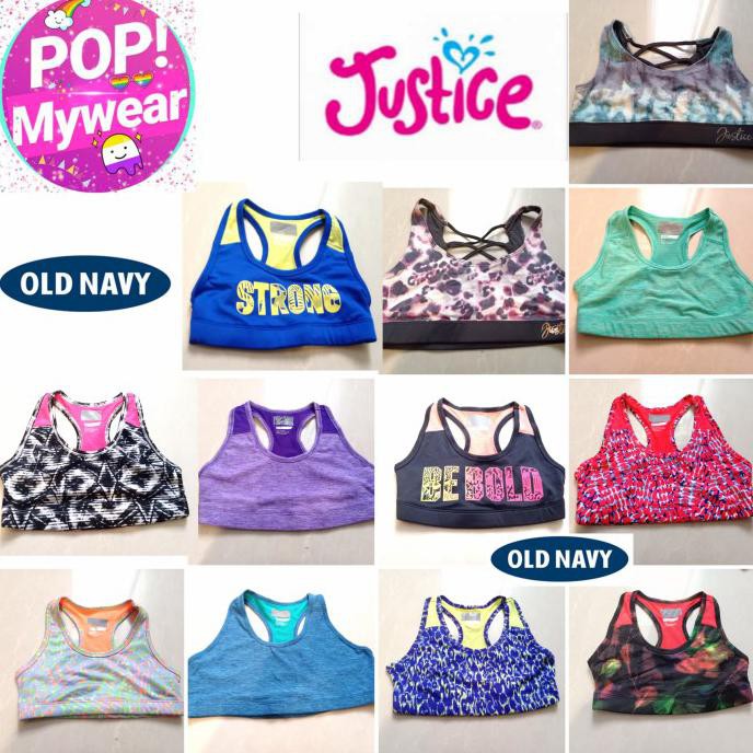 CUCI GUDANG SPORTS BRA ANAK PEREMPUAN POPMYWEAR OLDNAVY JUSTICE SZ 5-20Y