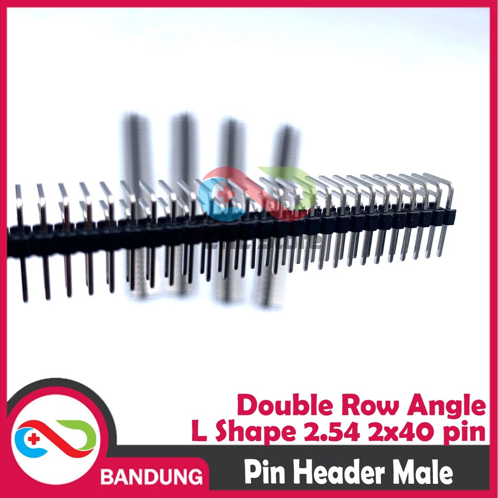 [CNC] PIN HEADER MALE STRIP DOUBLE ROW ANGLE L SHAPE 2X40 2.54MM BLACK