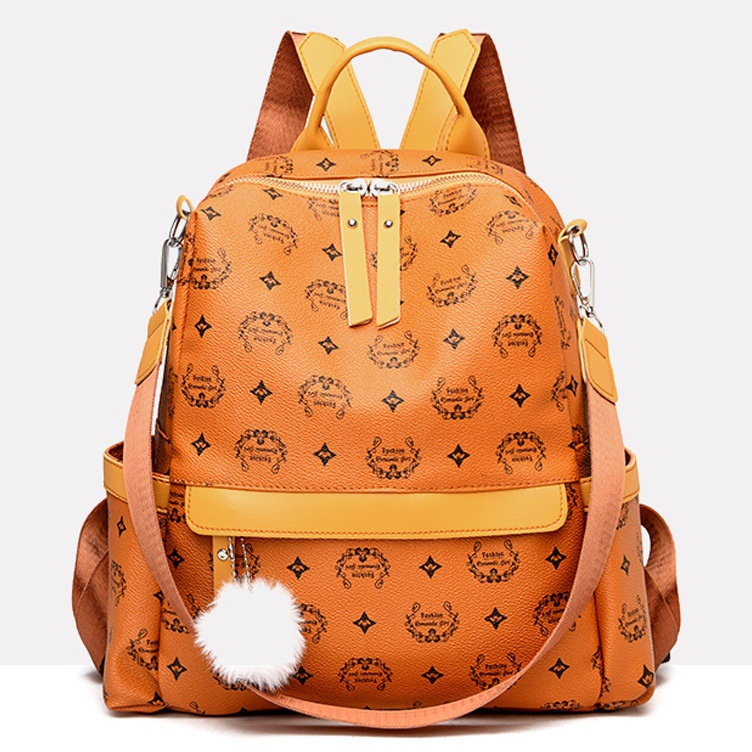TAS RANSEL WANITA IMPORT KULIT COKLAT OSTRAVA TA415B7 KOREA BACKPACK SEKOLAH KULIAH GENDONG PUNGGUNG