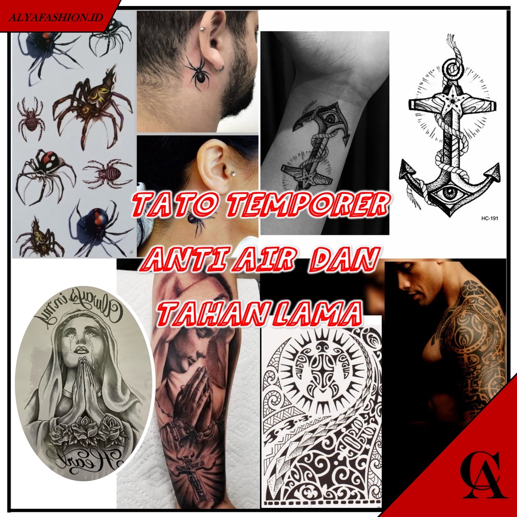 Tato Temporer Anti Air Tahan Lama Tato Tempel Waterproof Semi Permanen Tato Temporer Aesthetic  Kump