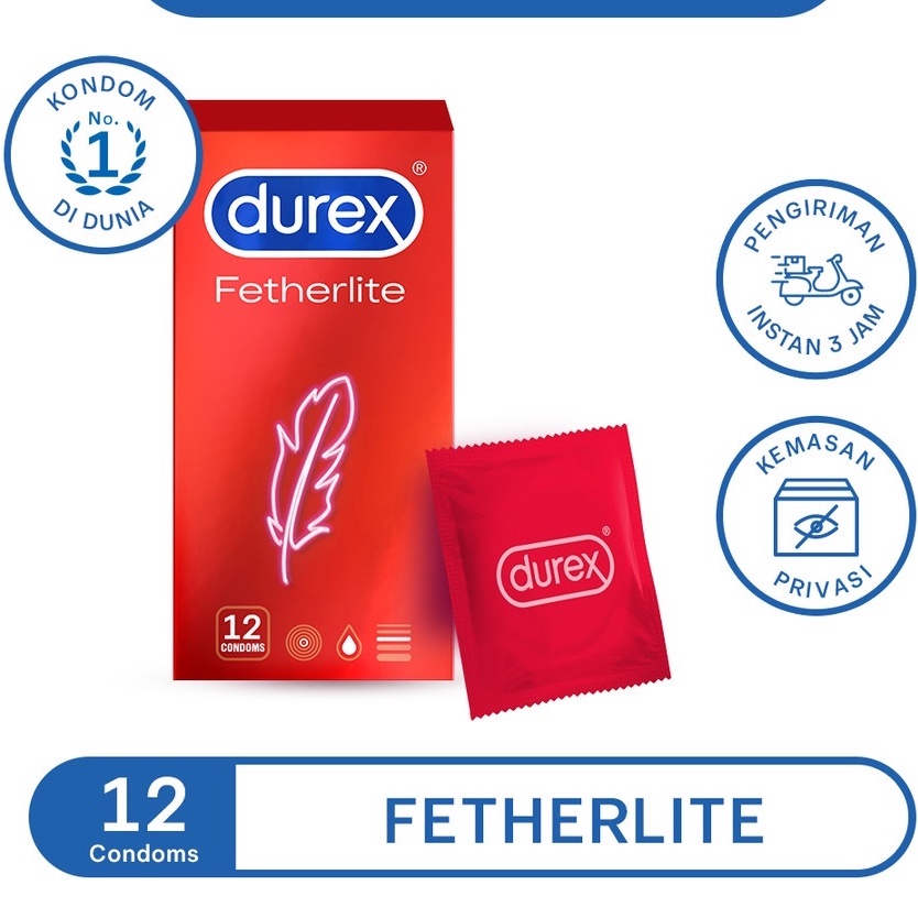 Durex Fetherlite Kondom Tipis Sensasi isi 12 dan 3 Feterlite