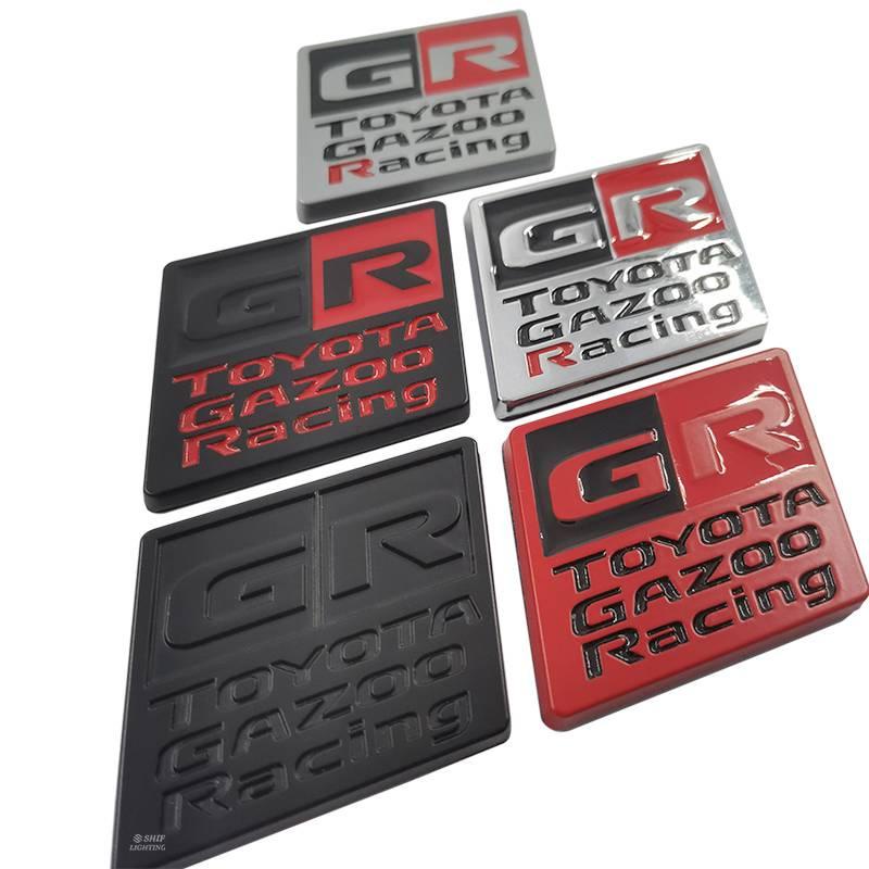 1pc Stiker Emblem Logo GR Toyota Gazoo Racing Bahan Metal Untuk Bagasi Belakang Mobil GR