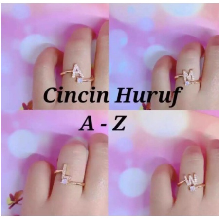 [Bayar di Tempat] Cincin xuping / Cincin huruf Xuping A-Z terbaru kekinian