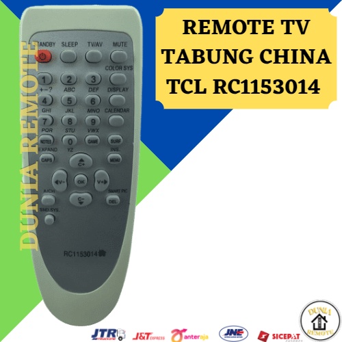 Remot Remote TCL TV TABUNG Oval RC1153014 tanpa setting