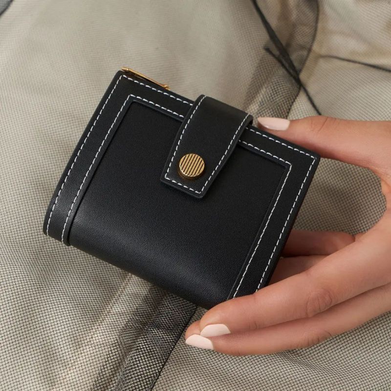 CK Bronte Stitch-Trim Short Wallet