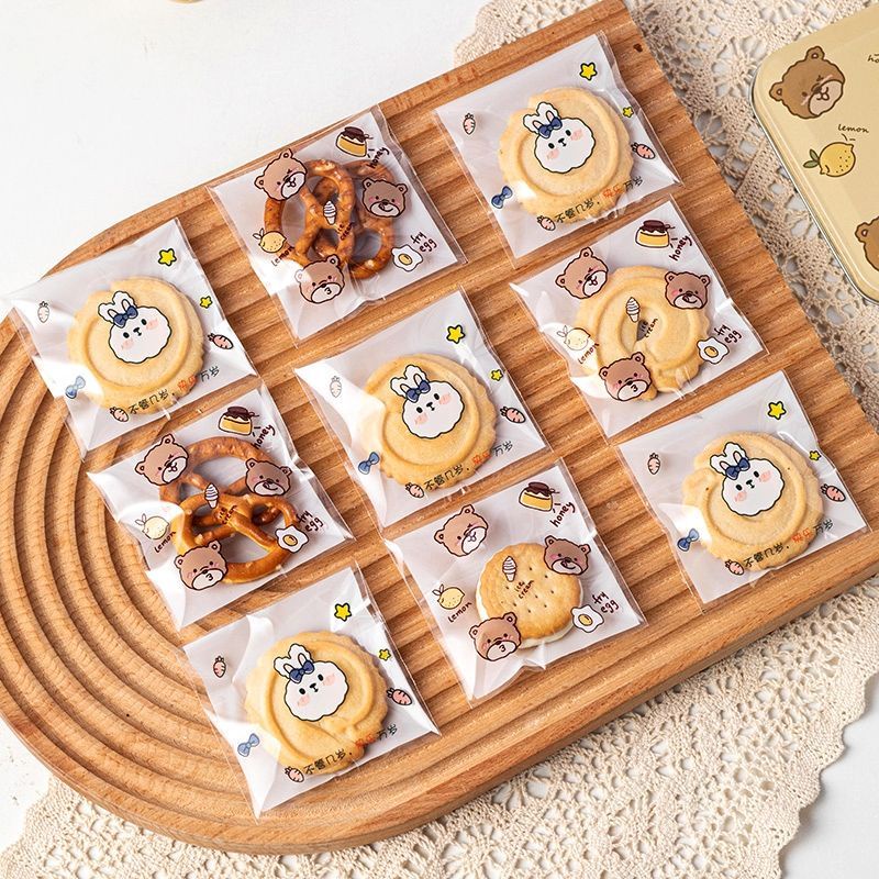 PLASTIK COOKIES 7x7 dan 7.5x7.5 OPP KAWAII CUTE KEMASAN LUCU IMUT STYLE KOREA.