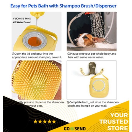 Pet Grooming Brush Sisir Shampo Mandi Grooming Kucing Anjing Refill Otomatis