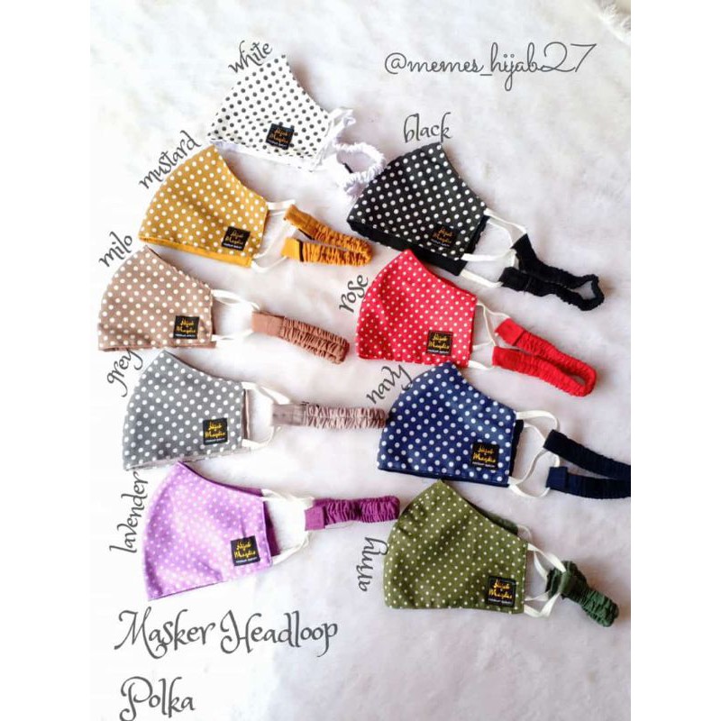 MASKER HIJABER HEADLOOP - POLKADOT II