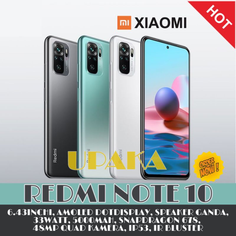 Redmi Note 10 4/64 Black |  Baru Resmi