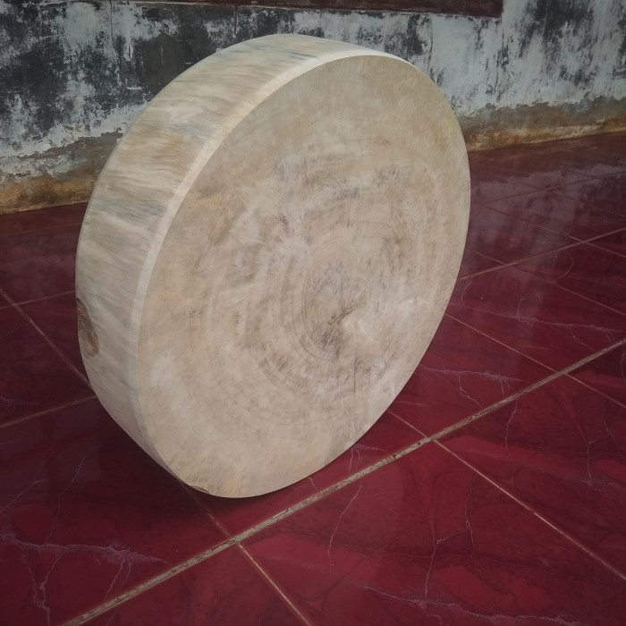 PROMO Talenan kayu asem asli 35 cm.tebal 7 cm-Talenan Bulat Kayu asem-talenan kayu asem