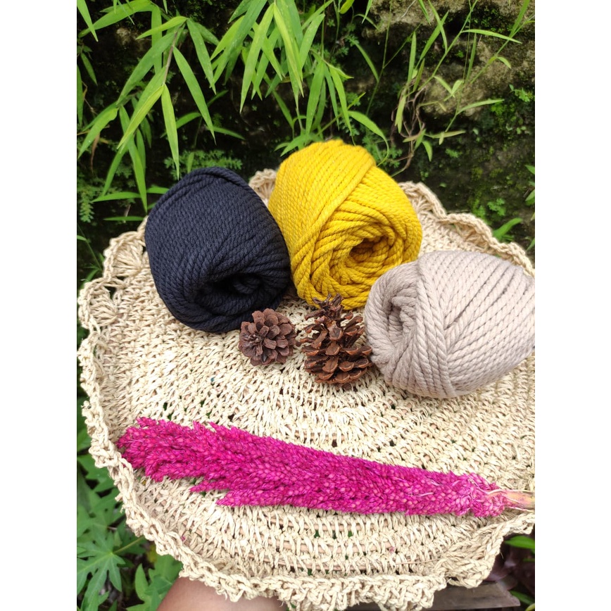 Tali katun makrame 3mm warna per roll