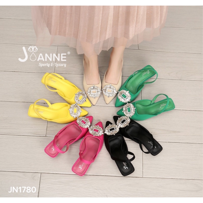 [ORIGINAL] JOANNE Sparkly Slingback Heels Shoes Wanita #JN1780