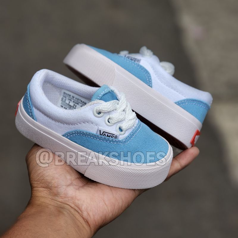 Sepatu anak vans era blue white tali best quality