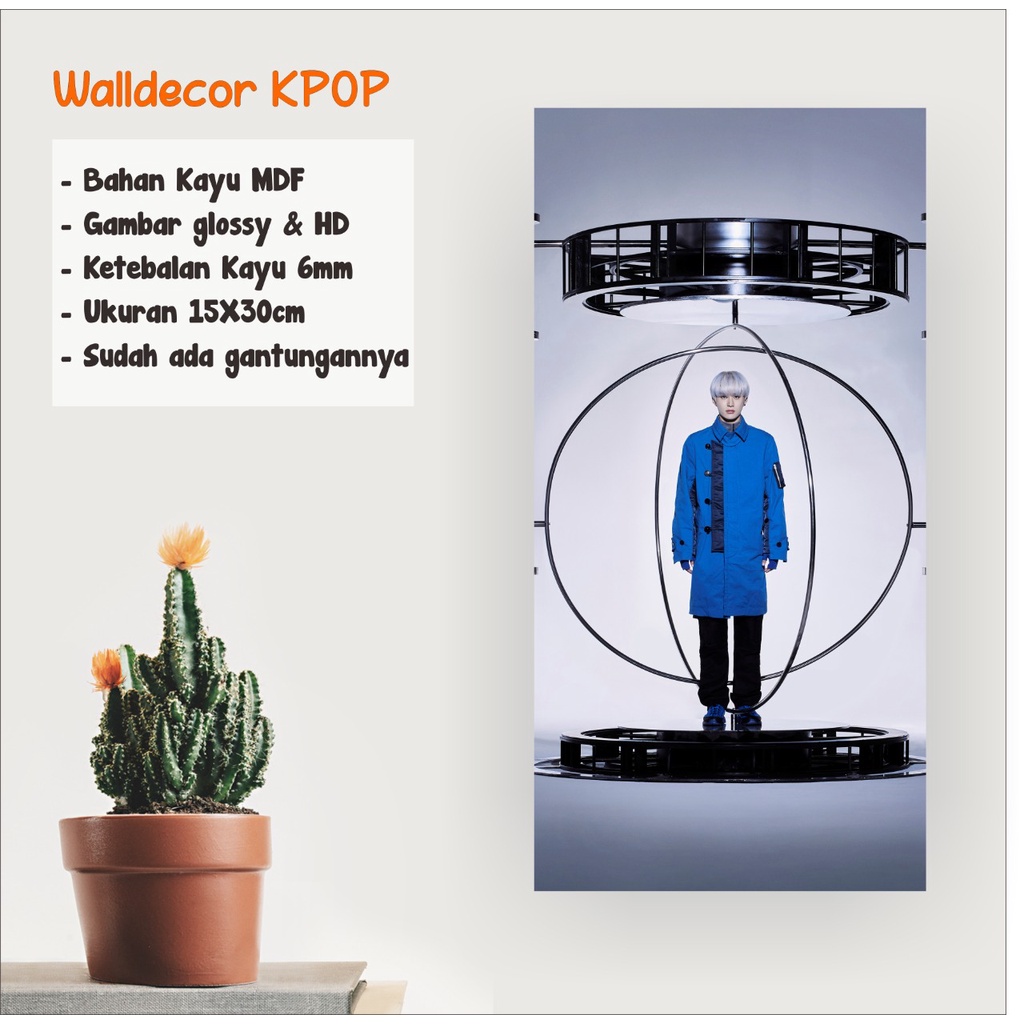 WALLDECOR NCT 2021 JUNGWOO UKURAN 15X30 CM WALL DECOR POSTER KAYU HIASAN DINDING KPOP