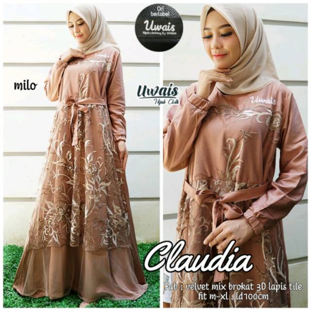 Claudia ori by uwais dres brukat muslimah