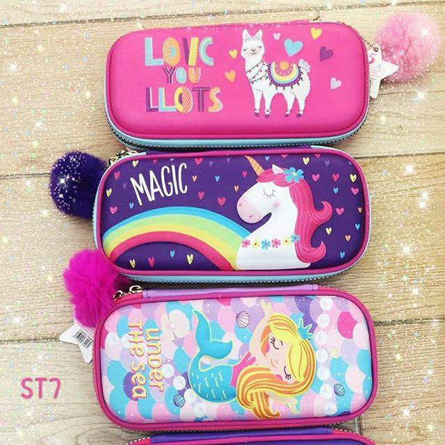 

Kotak pensil unicorn | kotak pensil mermaid | hardcase embossed