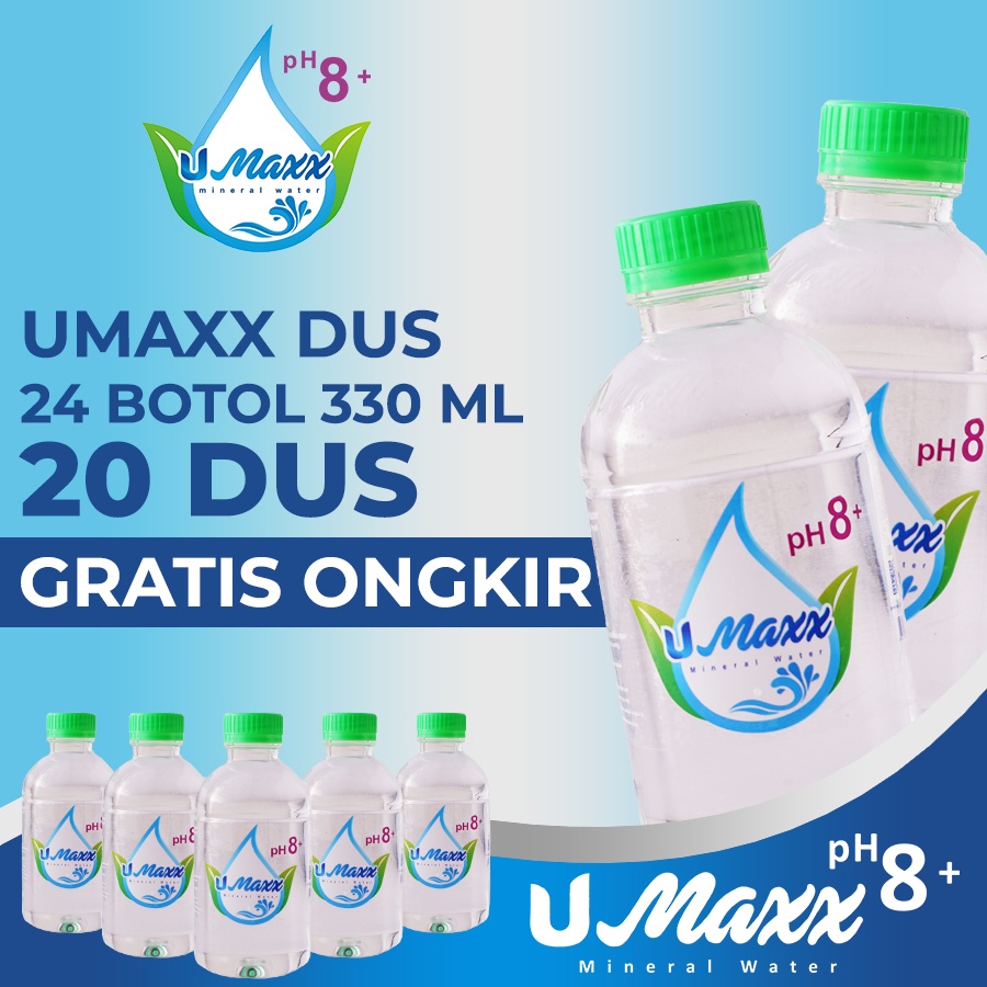 

Umaxx Mineral Water pH8+ Botol 330 ML 24Botol/Dos (20 Dus)