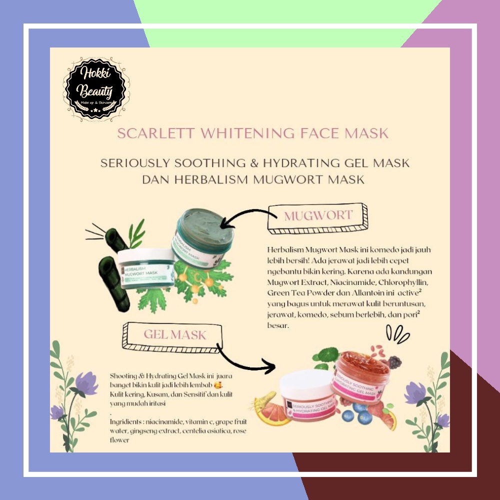 Scarlett Whitening Herbalism Mugwort Mask - Seriously Soothing &amp; Hydrating Gel Mask Be Happy and Pretty!