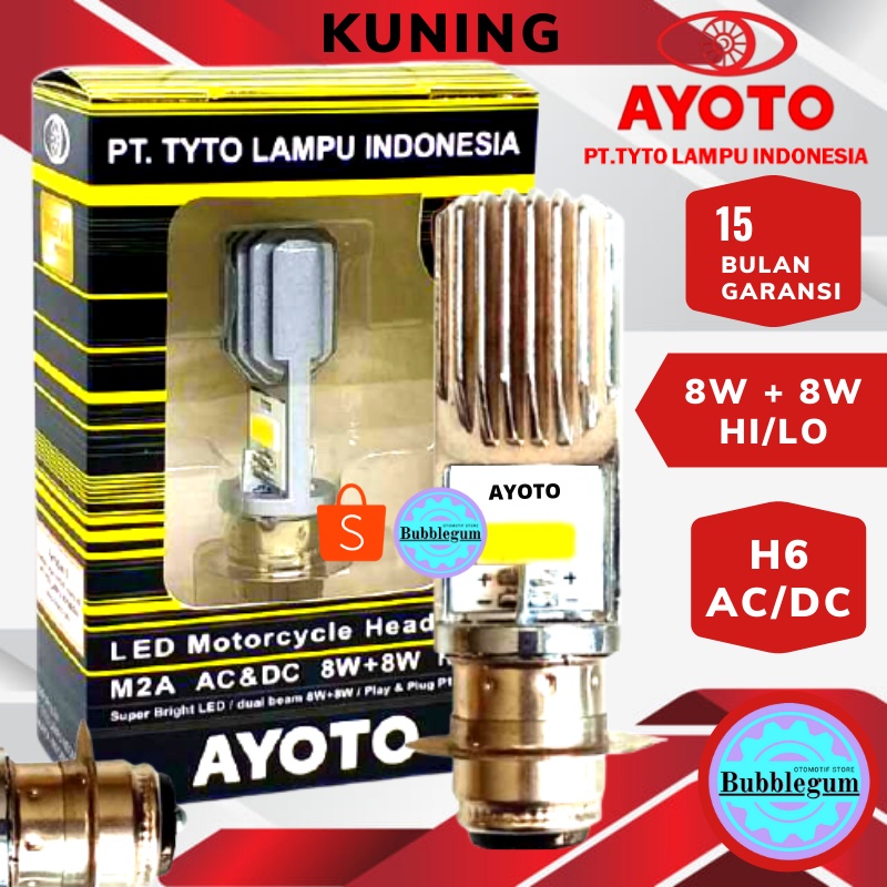 [ORIGINAL AYOTO ] Lampu Led Motor AYOTO M2A H6 (putih) Untuk Matic dan Bebek [ BERGARANSI 15BULAN ]-1