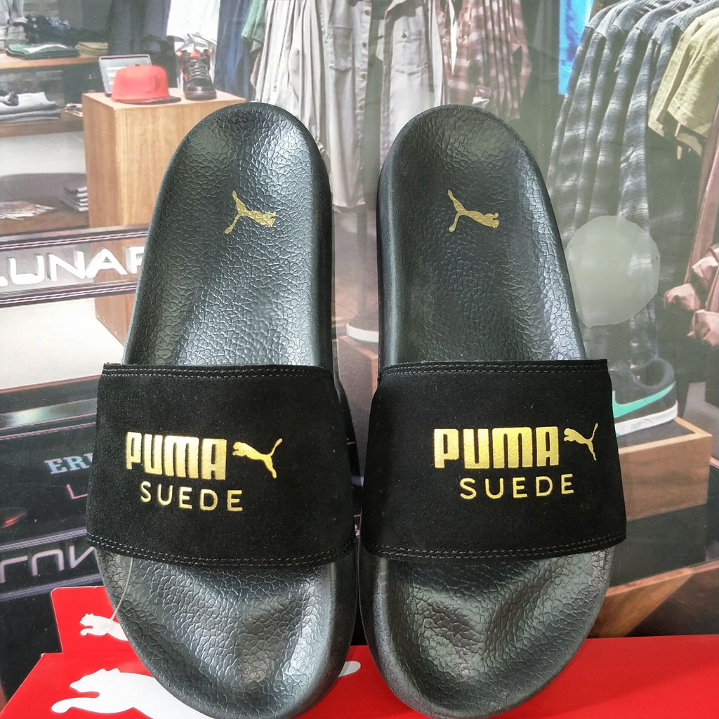 puma men's leadcat suede slide sandal