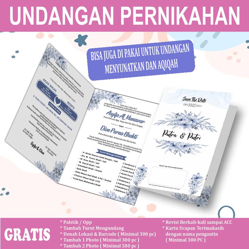 Kartu Undangan Pernikahan Murah, Cantik, Elegan, Simpel, Vintage, Rustik, Surat Undangan Pernikahan