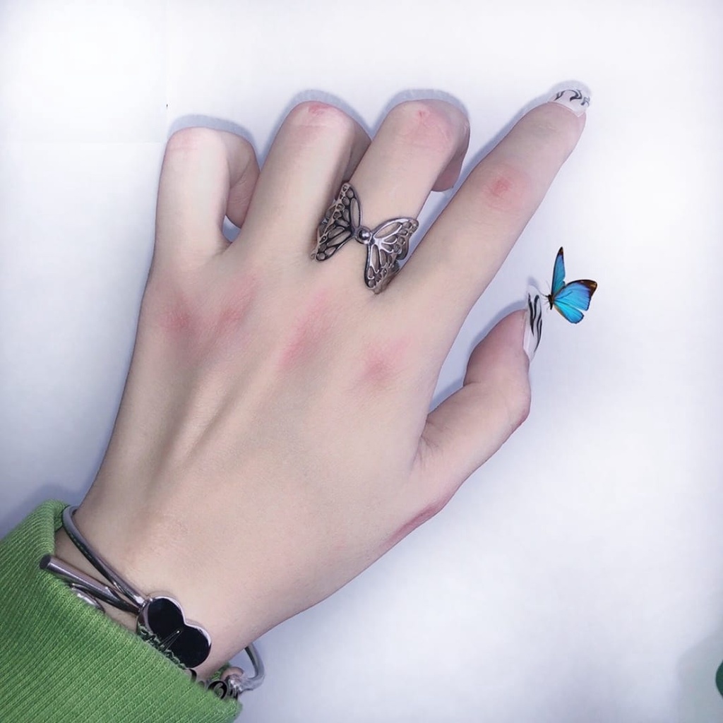 Cincin Kupu Kupu Butterfly Ring Bisa Disesuaikan