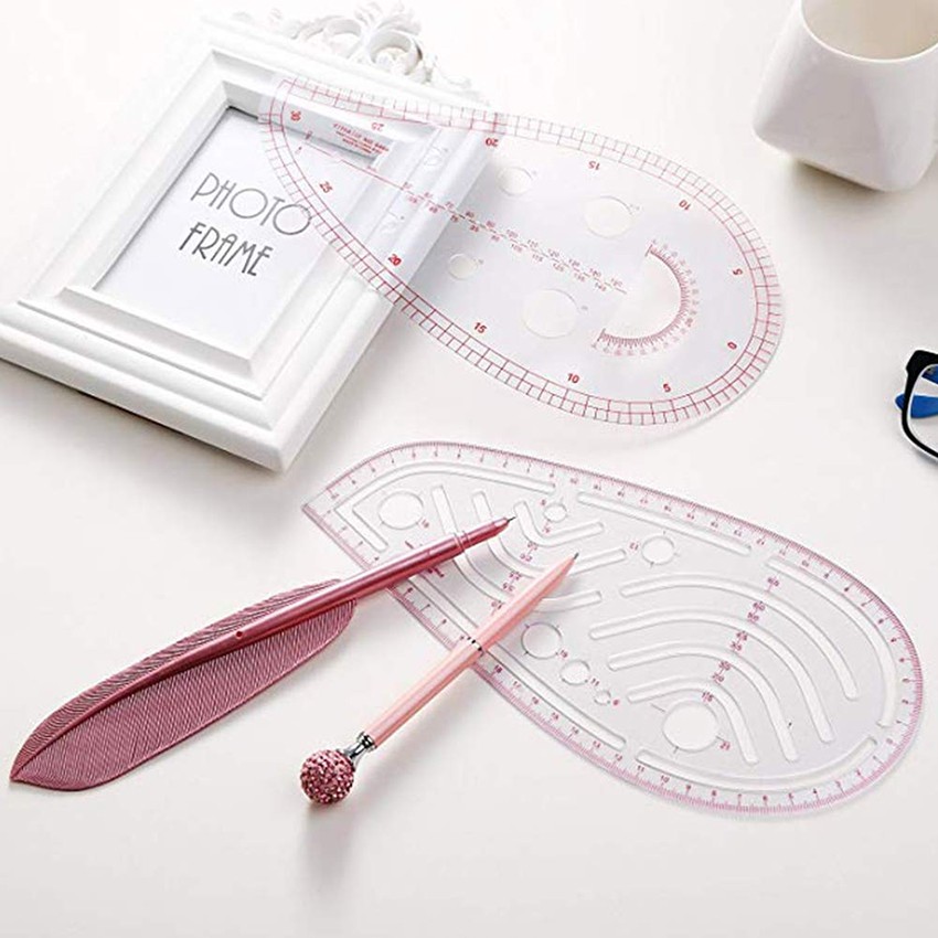 7PCS/Set Penggaris Jahit/Menjahit/Busana/Penjahit-Pola Quilting Patchwork Ruler Penggaris Pola Baju