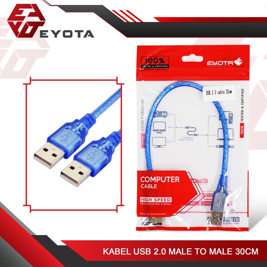 Cable usb A 2.0 eyota 0.3m AM-AM 480Mbps Sync data - Kabel usb2.0 male-male 30cm