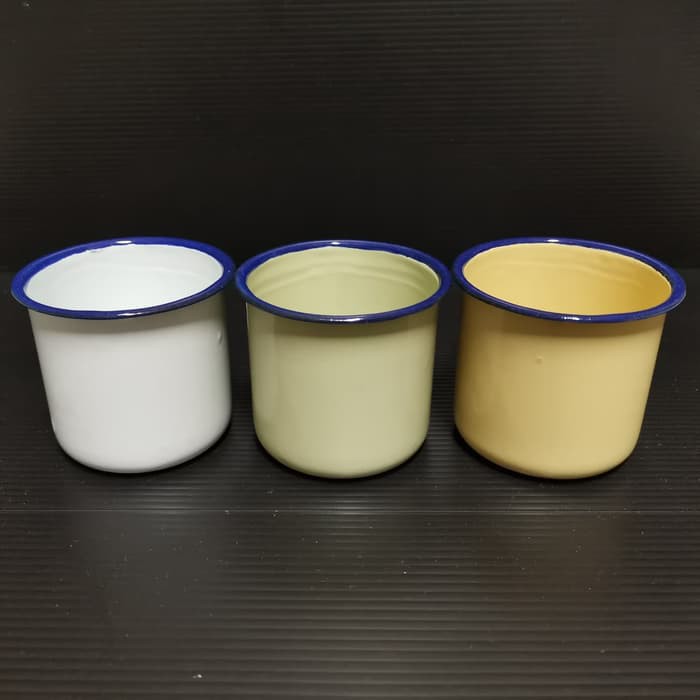 Cangkir Mug Enamel Seng Polos 6cm