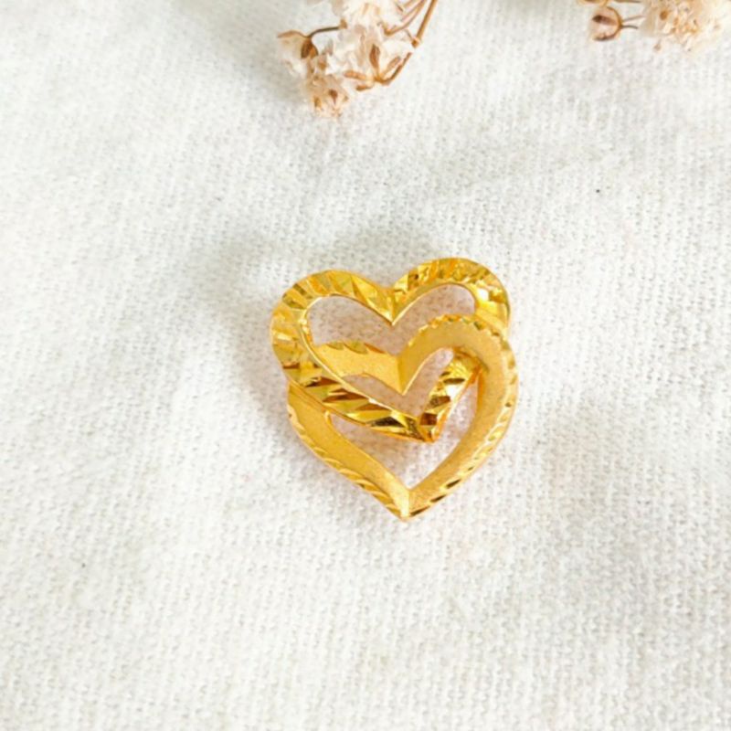 Liontin Emas asli model huruf permata