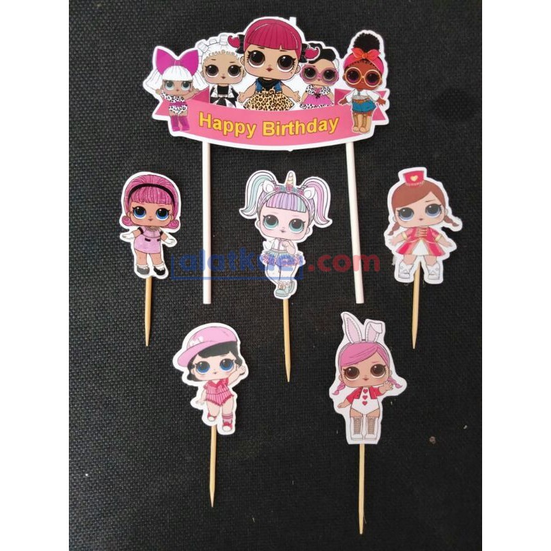 Cake Topper Kertas Happy Birthday LOL