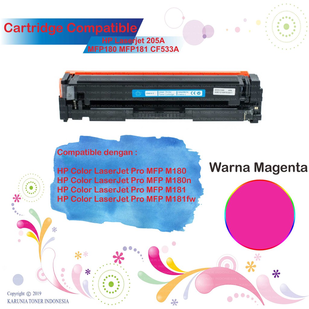 Cartridge Compatible For HP Laserjet 205A M180 M181 MFP180 MFP181 CF531A CF533A CF532A CF530A CMYK