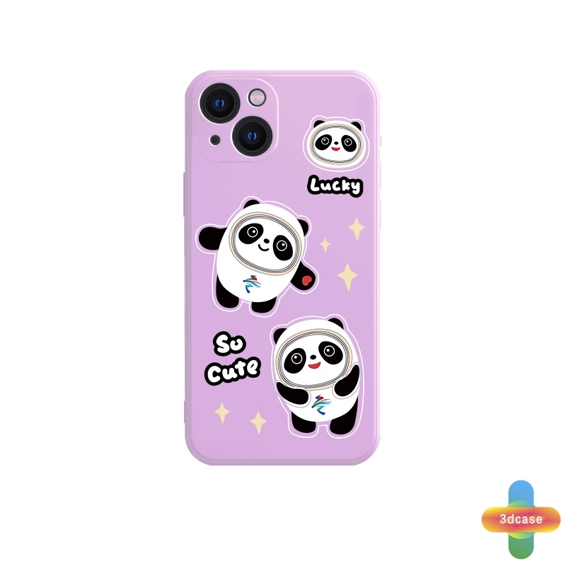 Case Compatible For IPhone 12 11 13 PRO MAX 6 7 6S 8 Plus X XR XS MAX 11 12 13 mini Se 2020 6SPlus 7Plus 6Plus 8Plus XSMAX A54 A15 A16 A9 A5 A7 A5S Y12 Y20 Panda Bing Dwen Dwen Silicone TPU Phone Case Cover