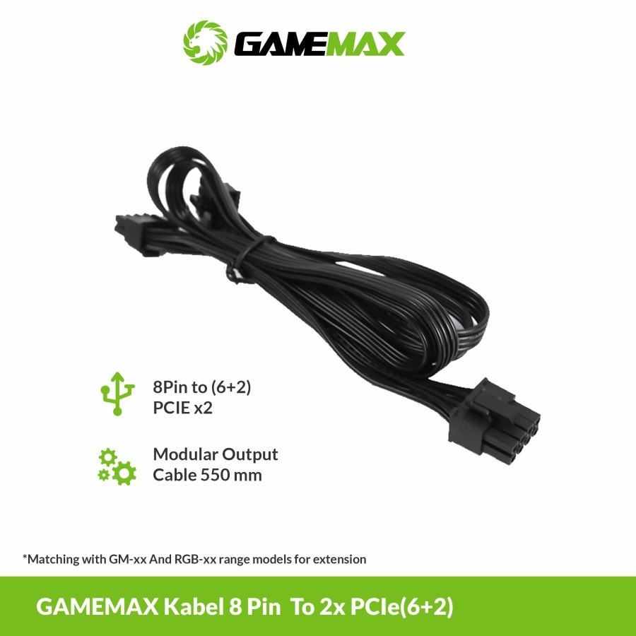 Gamemax Kabel 8Pin to PCI-E (6+2) Modular GPU VGA 550W 850W 1050W