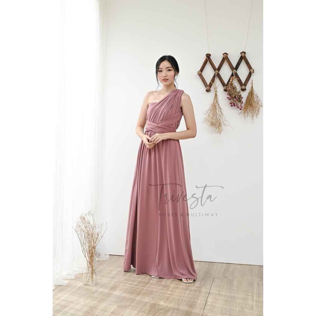 MAXI PLUM | MULTIWAY INFINITY CONVERTIBLE DRESS | FREE KEMBEN &amp; SPECIAL LONG SCRAFT | DRESS LILIT