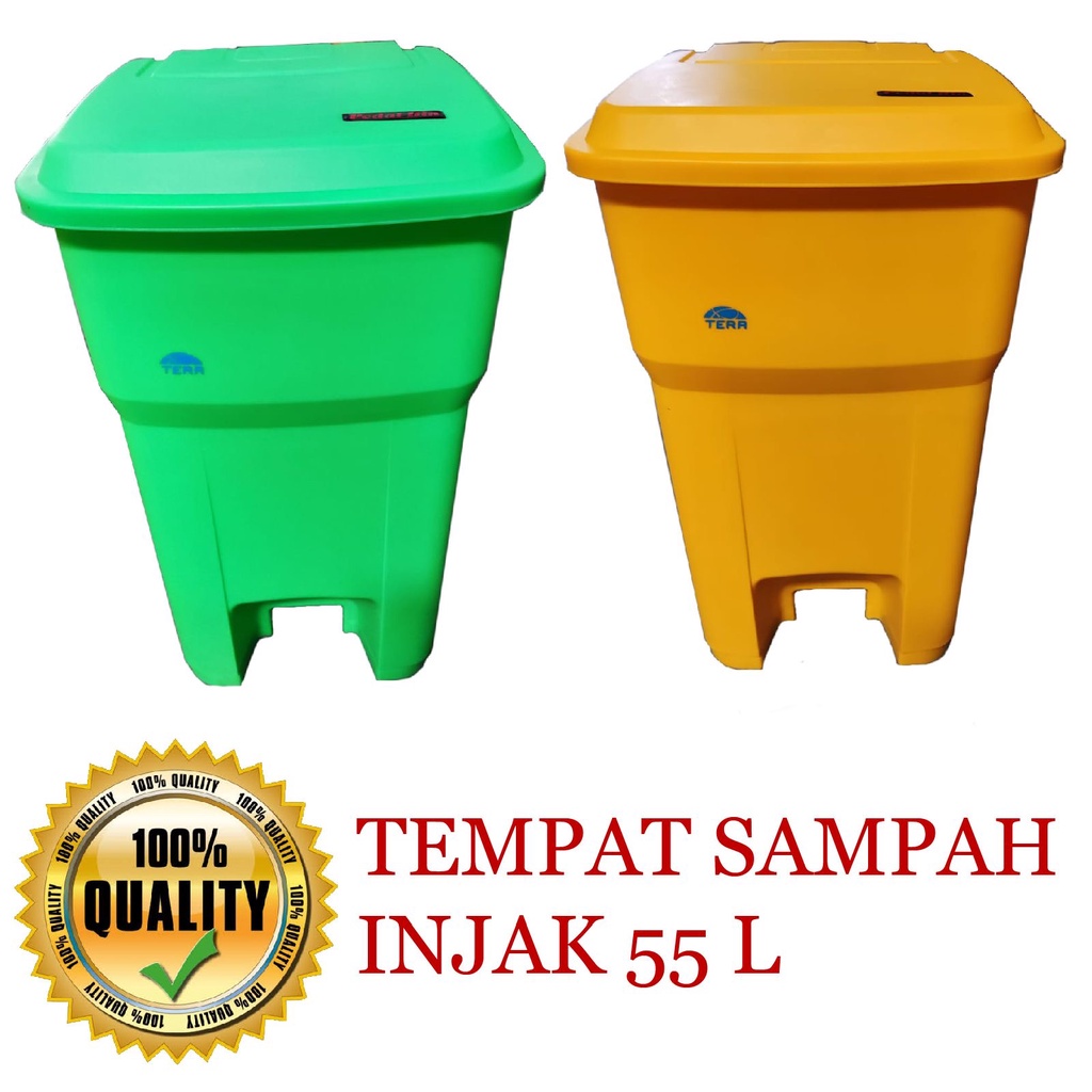 TEMPAT SAMPAH DENGAN INJAKAN 55 L KUNING NEON / HIJAU NEON