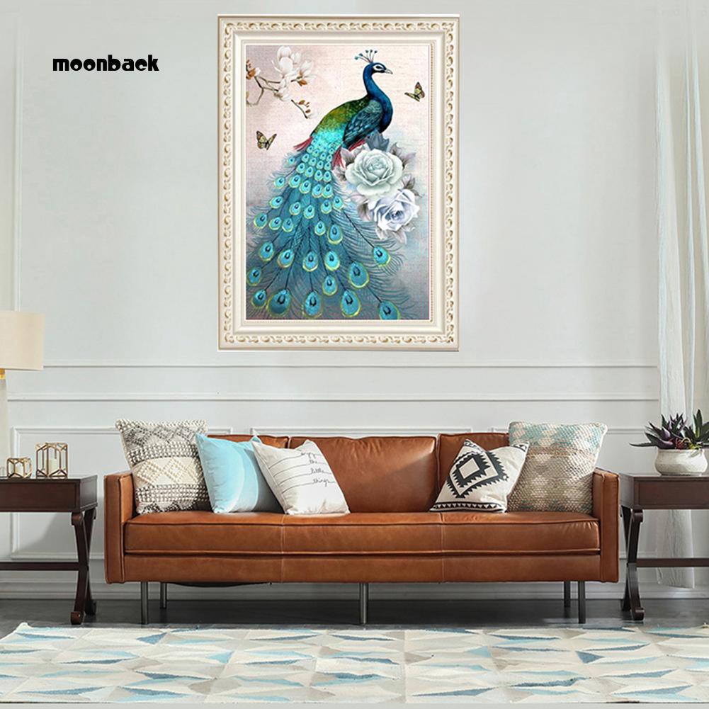 Diy Lukisan Diamond 5d Dengan Gambar Burung Merak Untuk Hiasan