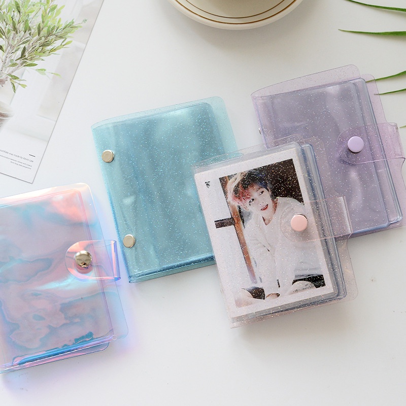 Album Foto Mini Laser 36slot Album Foto Shiny Dengan Gesper Fujifilm Instax Photocards Lomo Card Holder