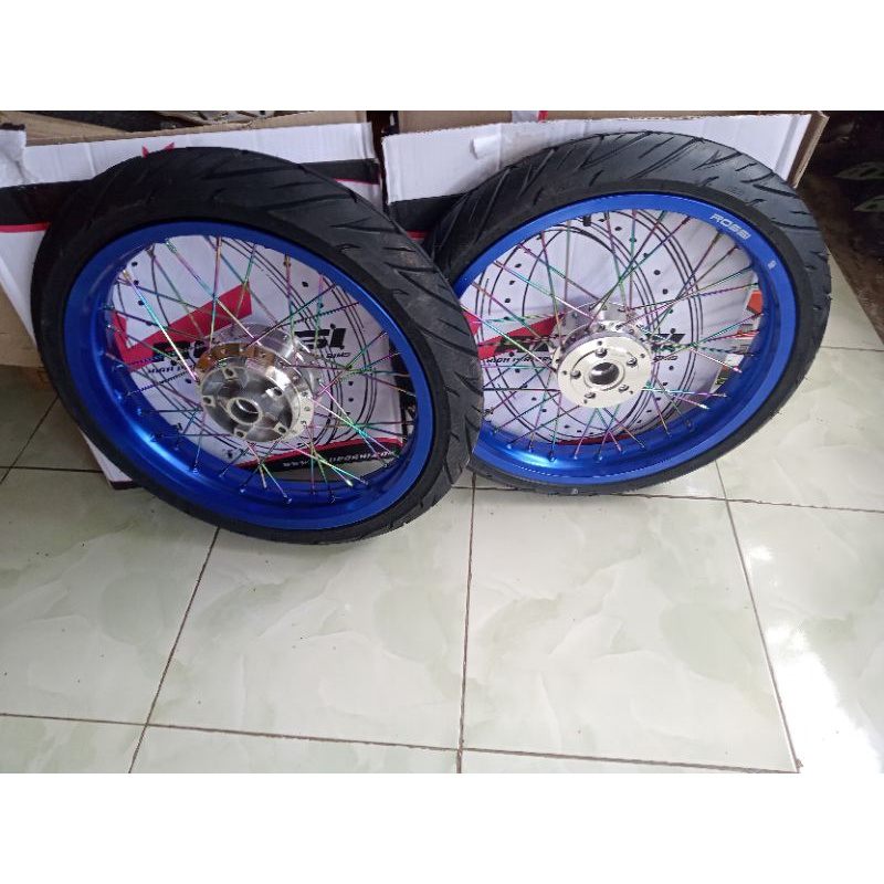 velg paketan vixion old/new tapak lebar 250/215x17 plus ban siap pasang