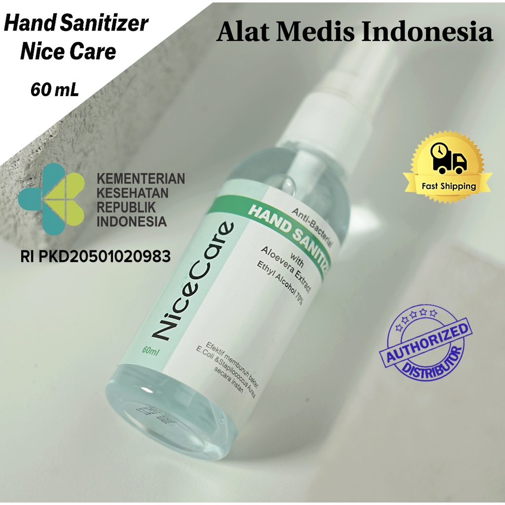 HAND SANITIZER ALKOHOL 70%/ NICE CARE/ SPRAY 60ML/ ANTI-BACTERIAL