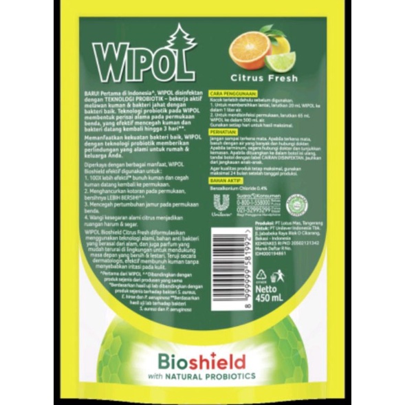 WIPOL BIOSHIELD 450 (CITRUS FRESH)