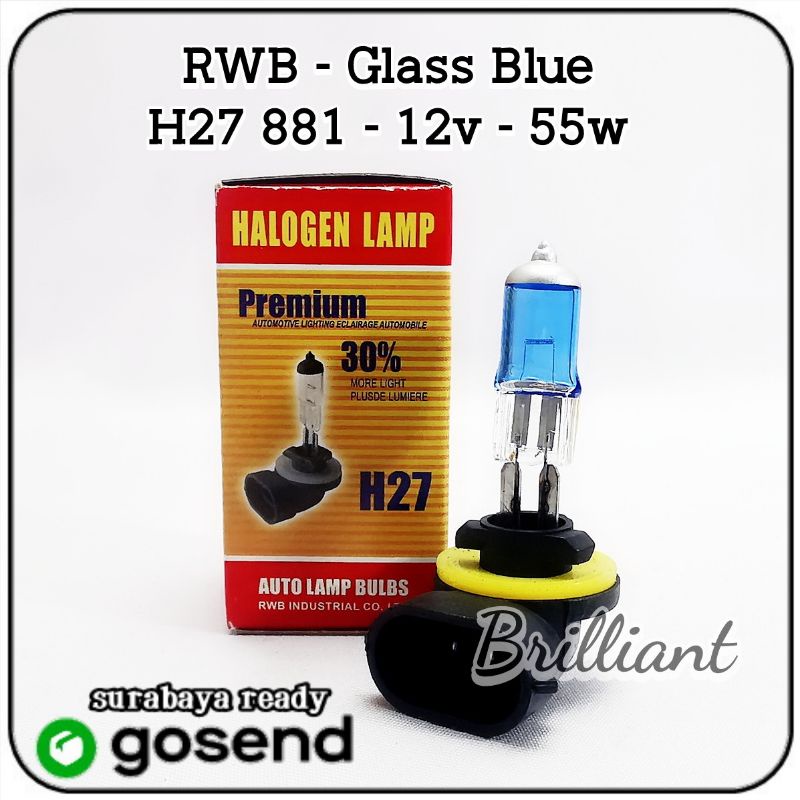 Bohlam Halogen Xenon Blue Glass - RWB - H4 / H3 / H11 / 9012 HIR2 / HB4 / H27 881