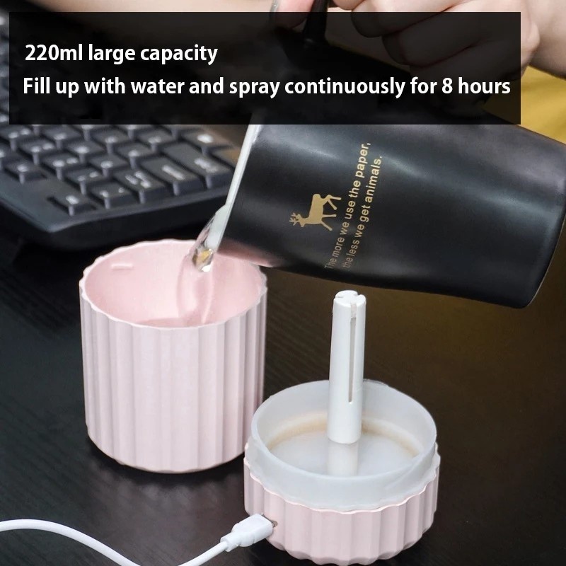 Air Humidifier/Aroma Theraphy Diffuser Usb Mini 200ml A8 / Pelembab Udara LED Light