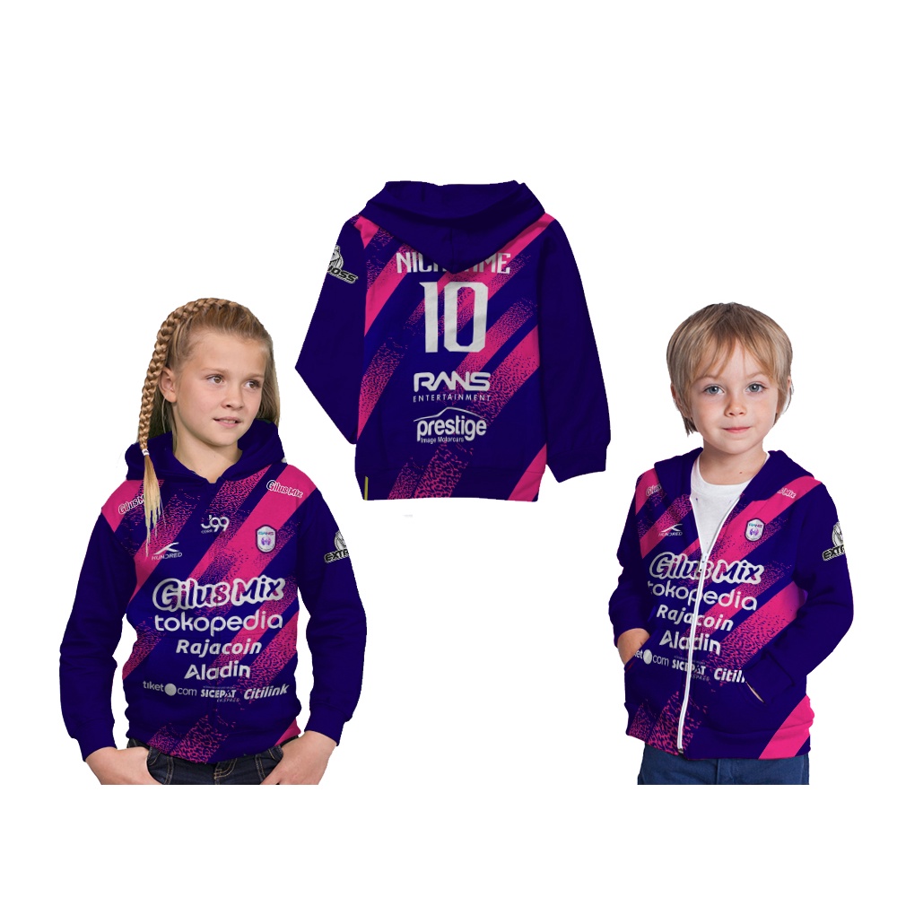 Jaket Anak Hoodie Bola Tim Rans Cilegon FC HOME Full Print