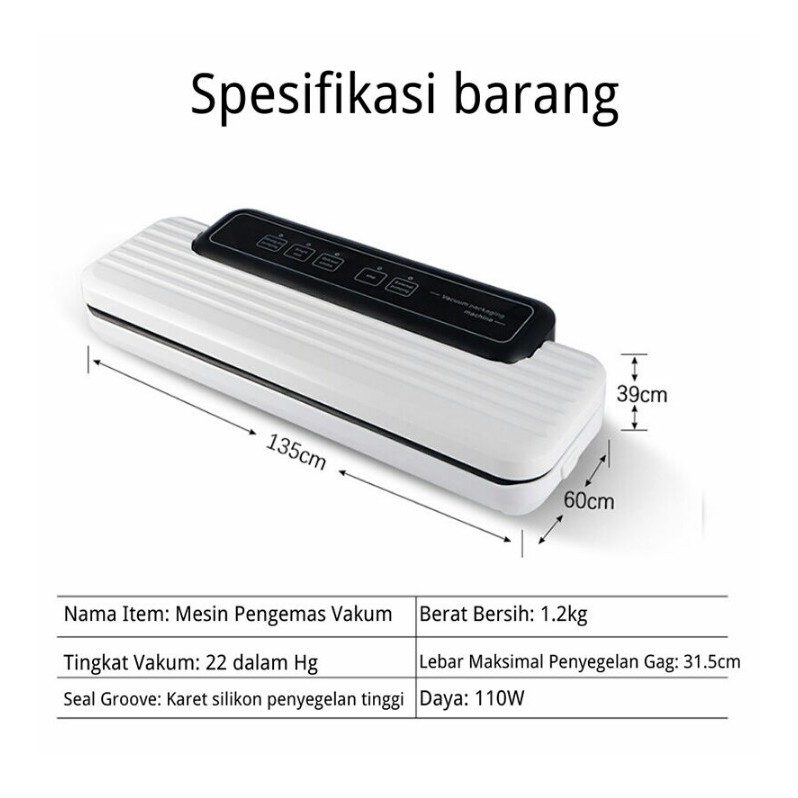 Vacum Sealer Automatic Basah dan Kering 32cm / Automatic Vacuum Sealer Wet &amp; Dry