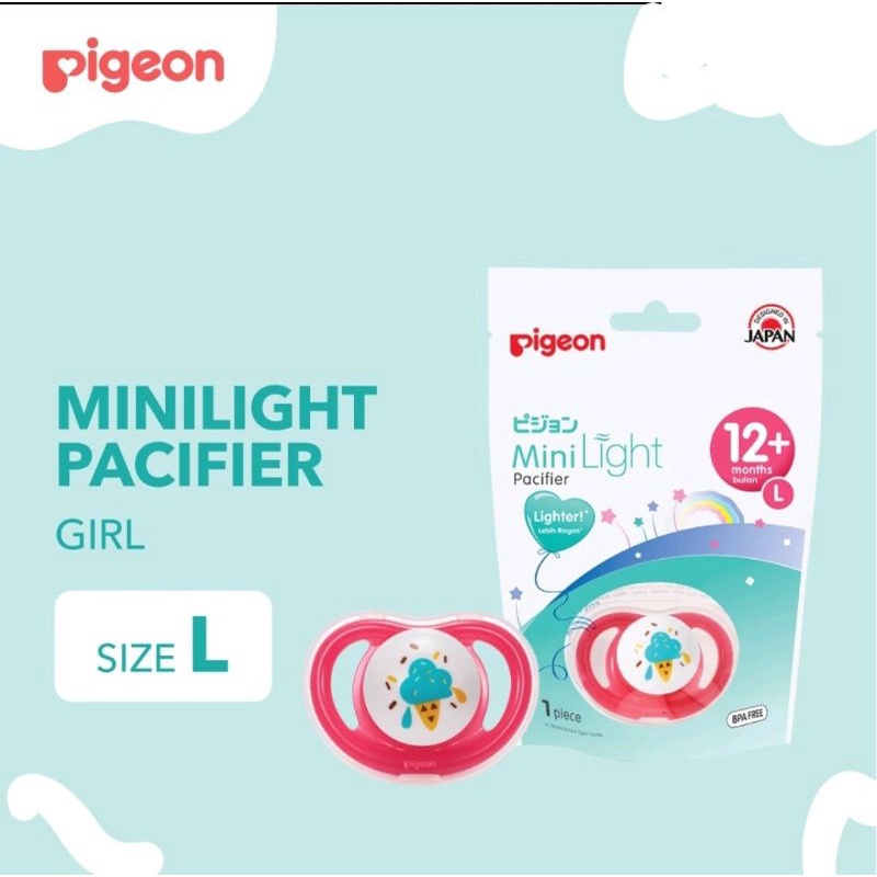 Pigeon Minilight Pacifier ukuran S/M/L - Empeng bayi